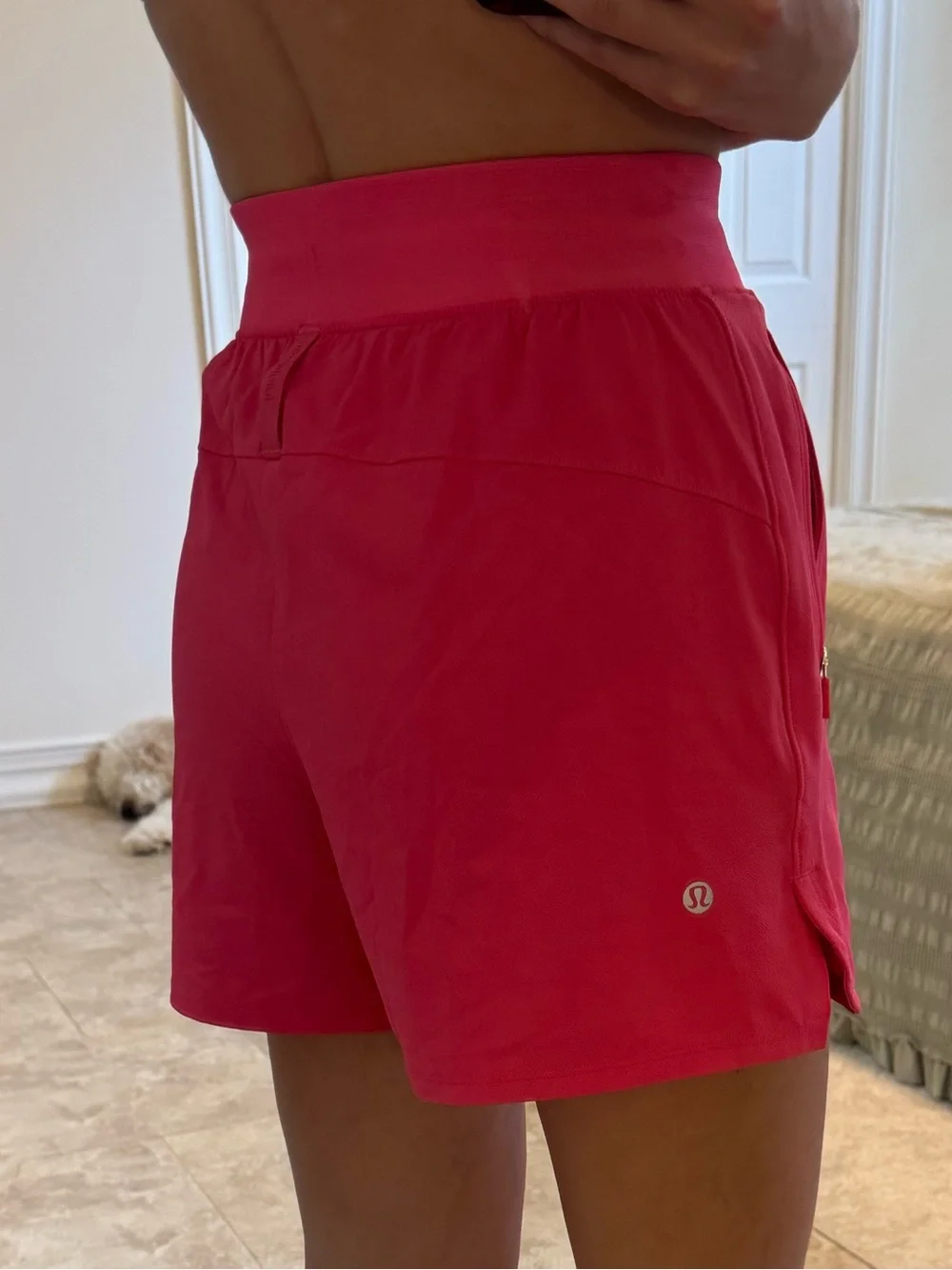 Lululemon License to train high rise short 4” lip gloss color